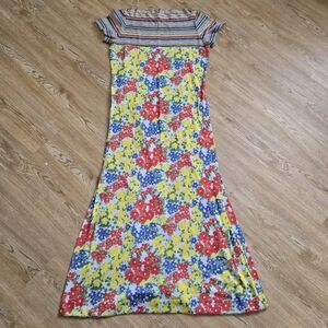 VINTAGE Floral Multicolor Maxi Dress